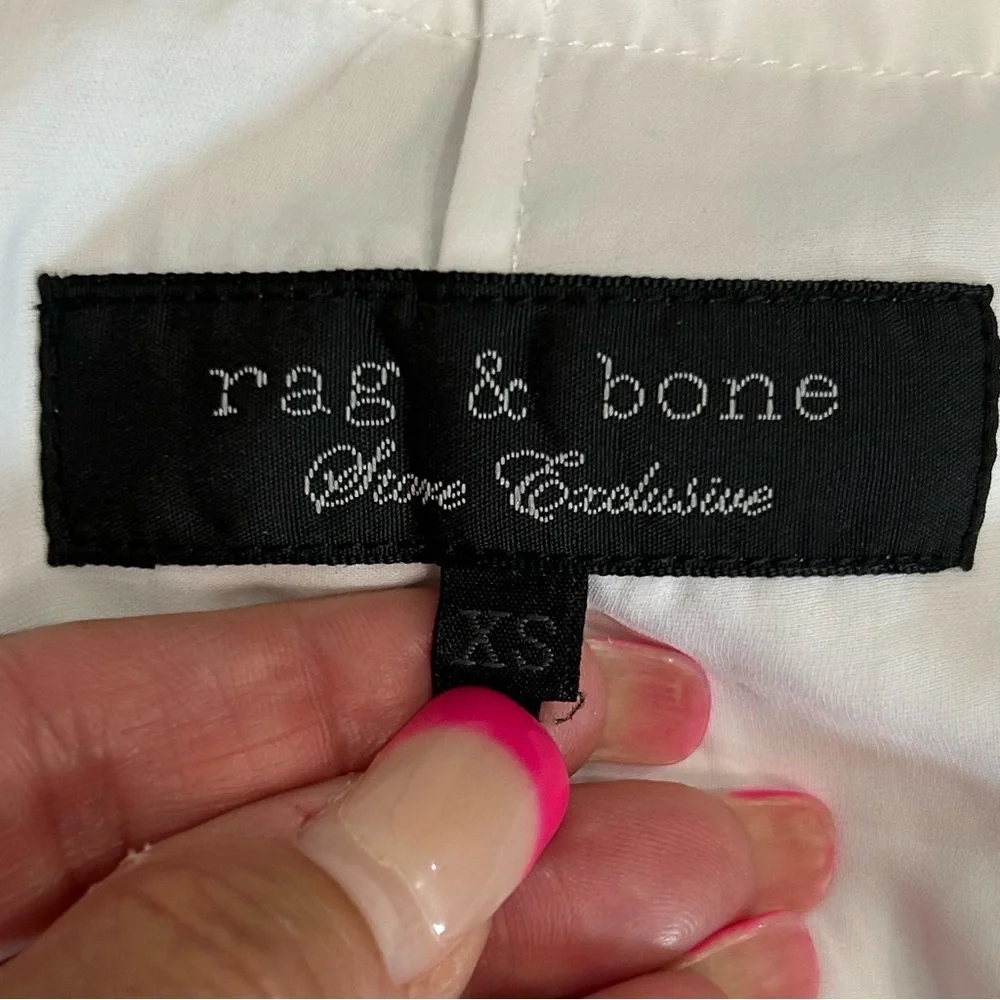 Rag & Bone White Relaxed High Low Short Sleeve Tee